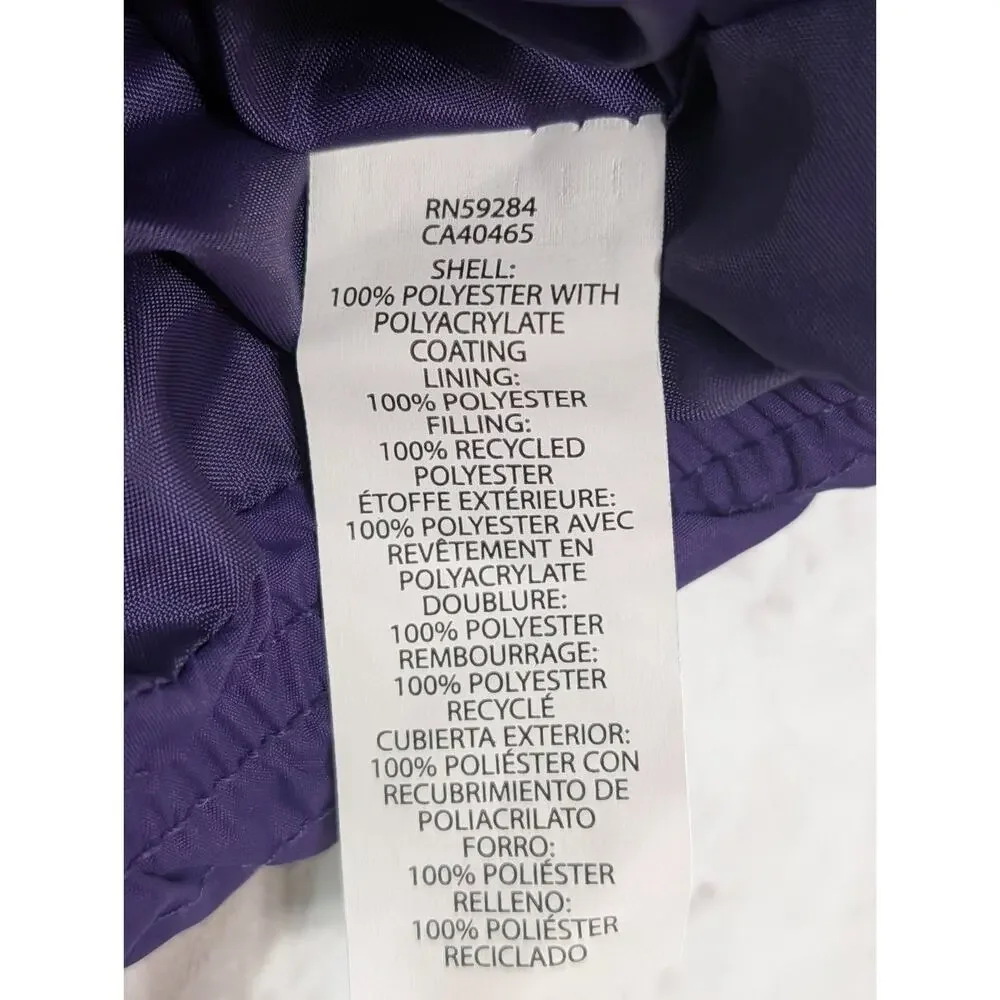 The Children's Place Jacket Girls XL Purple Full Zip Quilted Shell: NWT Collared